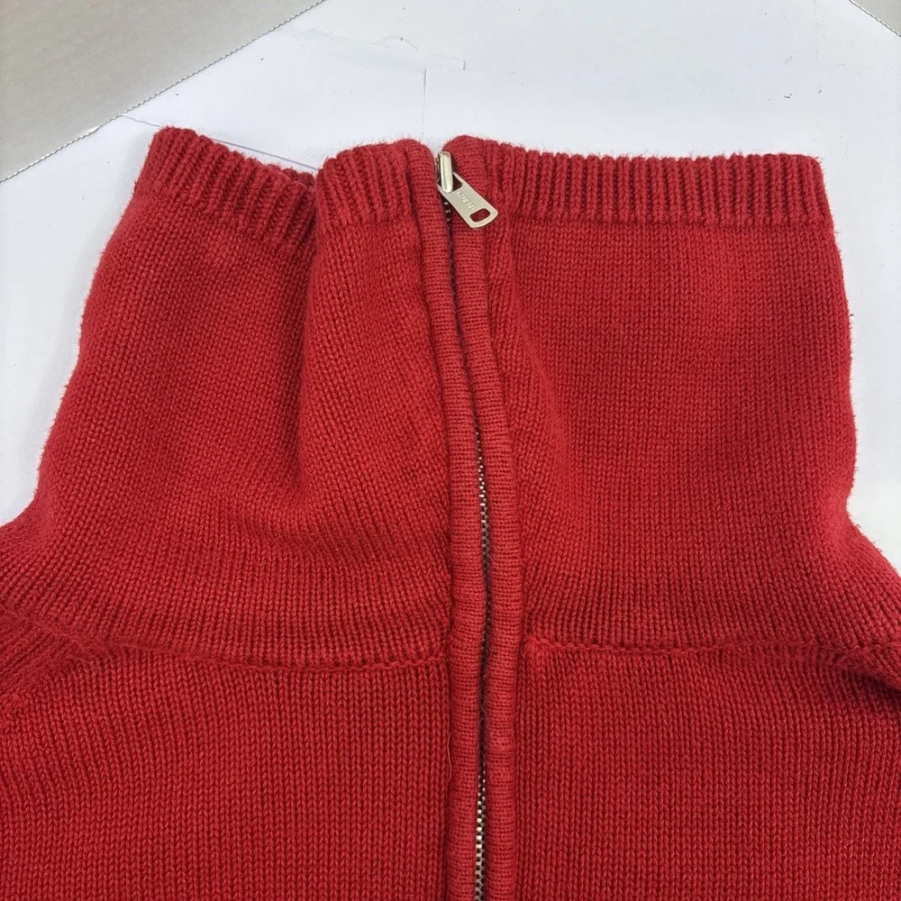 Vtg Lauren Ralph Lauren Active Red 1/4 Zip Knit Pullover‎ Sweater Women's Sz XL